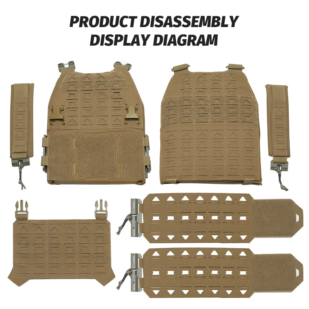 TOPTACPRO Tactical Plate Carrier Combat Vest with Magnetic Suction Quick Release Buckle 8301