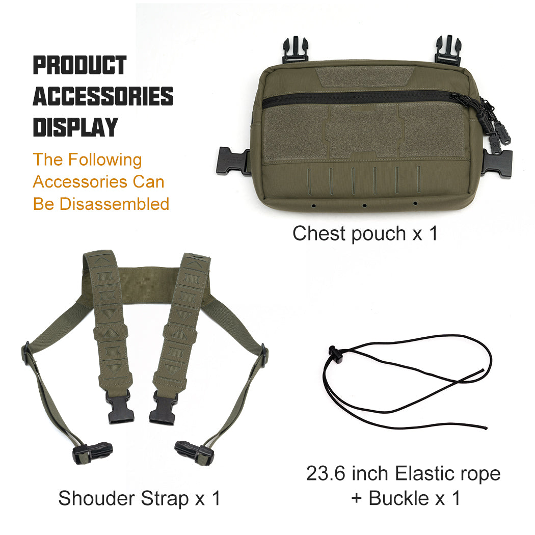 TOPTACPRO Tactical Chest Rig Bag Chest Recon Bag MOLLE Adjustable Shoulder Strap Pack 8511