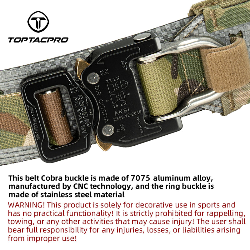 TOPTACPRO 2" Tegris Tactical Battle Belt with Cobra Buckle Laser Cut MOLLE Belt 8402