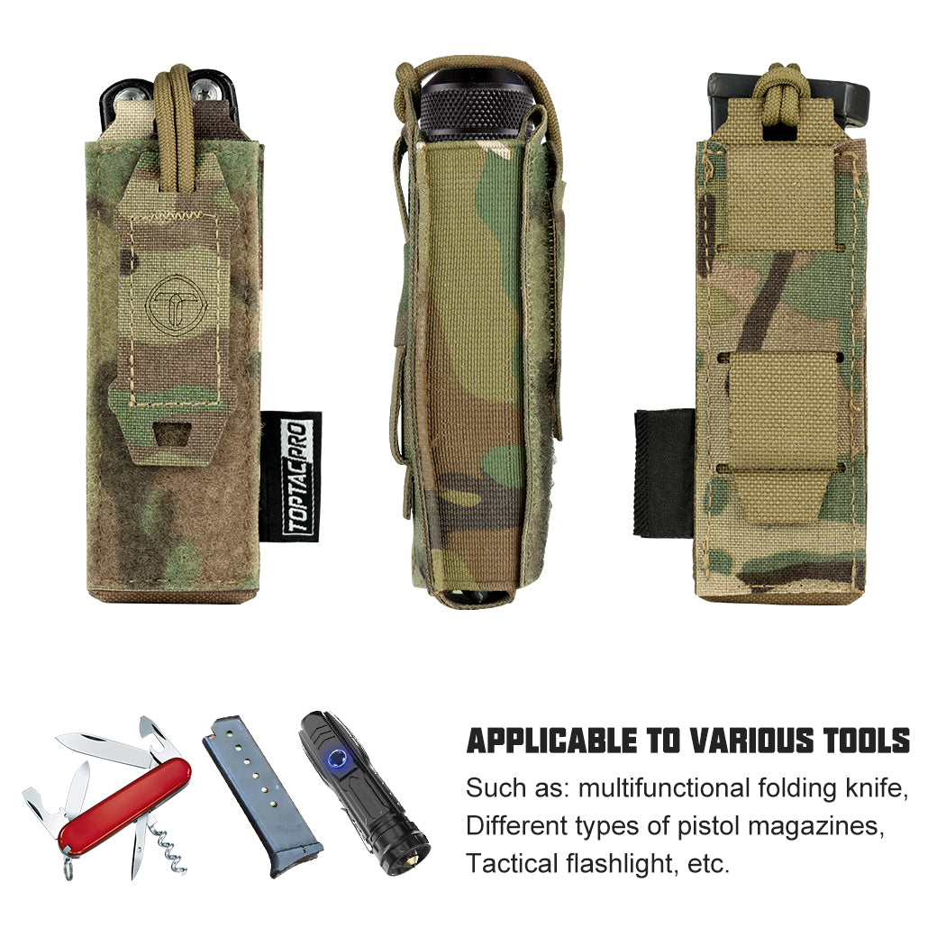 TOPTACPRO Tactical Single Magazine Pouch M1911 92F 9mm .40S&M Laser Cut MOLLE 8516