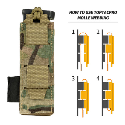 TOPTACPRO Tactical Single Magazine Pouch M1911 92F 9mm .40S&M Laser Cut MOLLE 8516