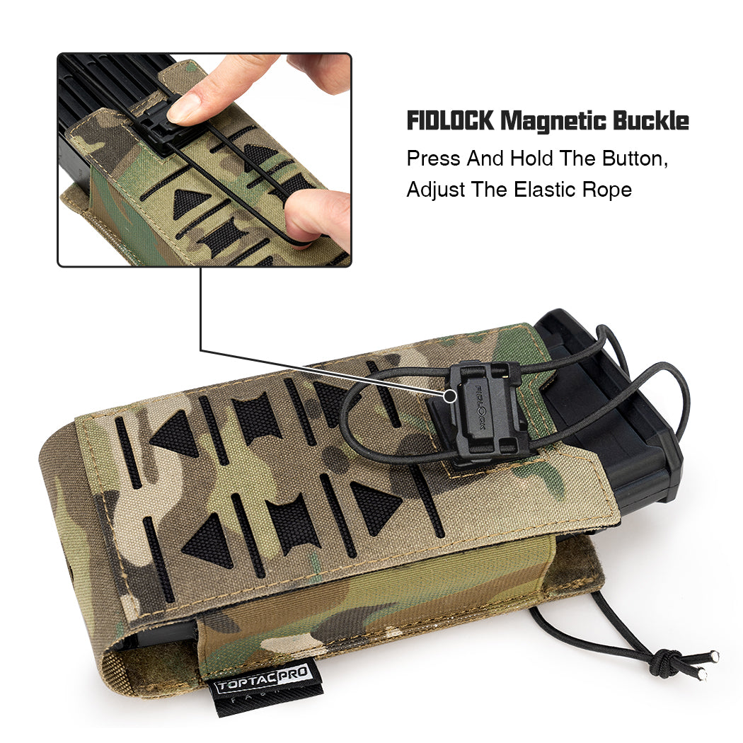 TOPTACPRO Radio Pouch Laser Cut MOLLE Holder with 148/152 MPU5 Baofeng Radio Case Bag Walkie Talkie 8517