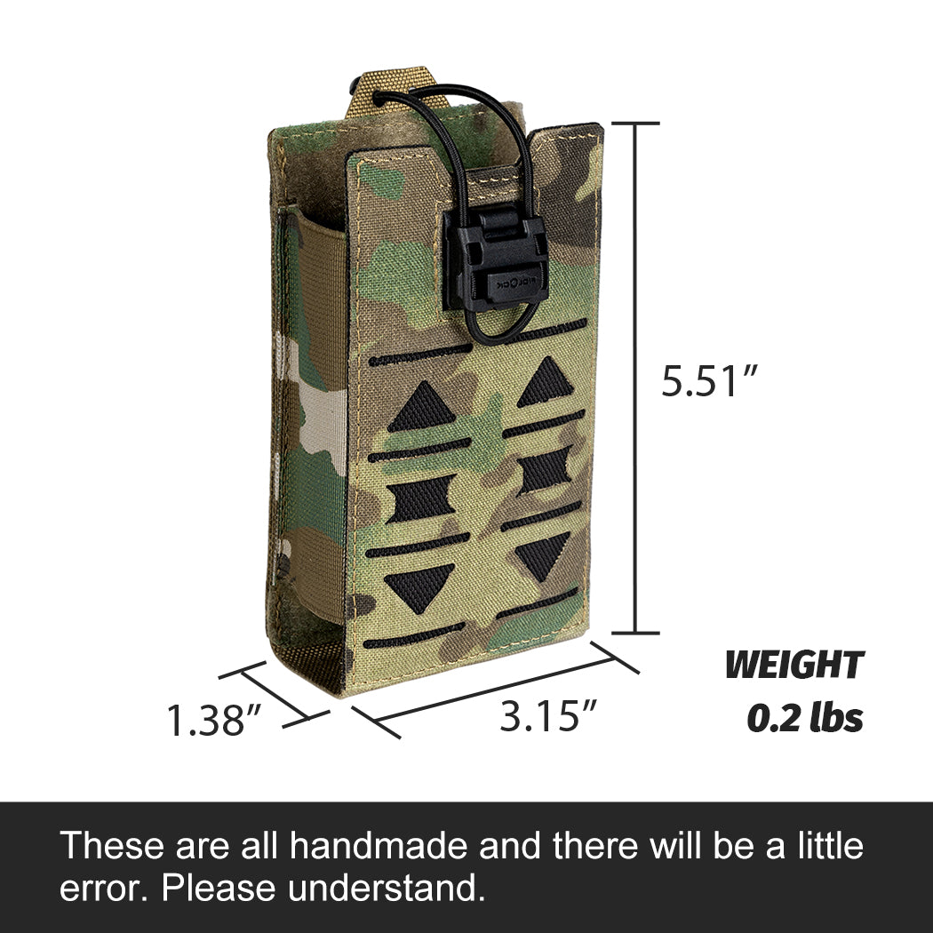 TOPTACPRO Radio Pouch Laser Cut MOLLE Holder with 148/152 MPU5 Baofeng Radio Case Bag Walkie Talkie 8517