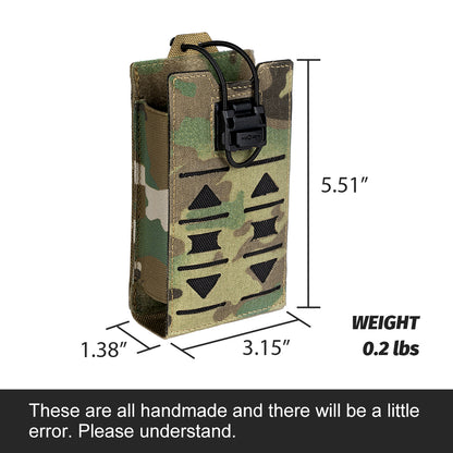 TOPTACPRO Radio Pouch Laser Cut MOLLE Holder with 148/152 MPU5 Baofeng Radio Case Bag Walkie Talkie 8517