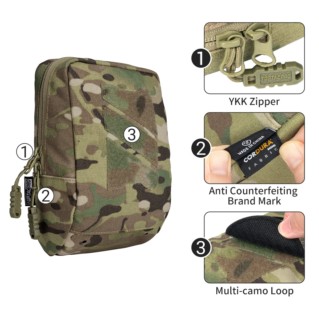 TOPTACPRO Tactical Utility MOLLE Pouch Multi-Purpose EDC Gear Bag for Tactical Plate Carrier 8518
