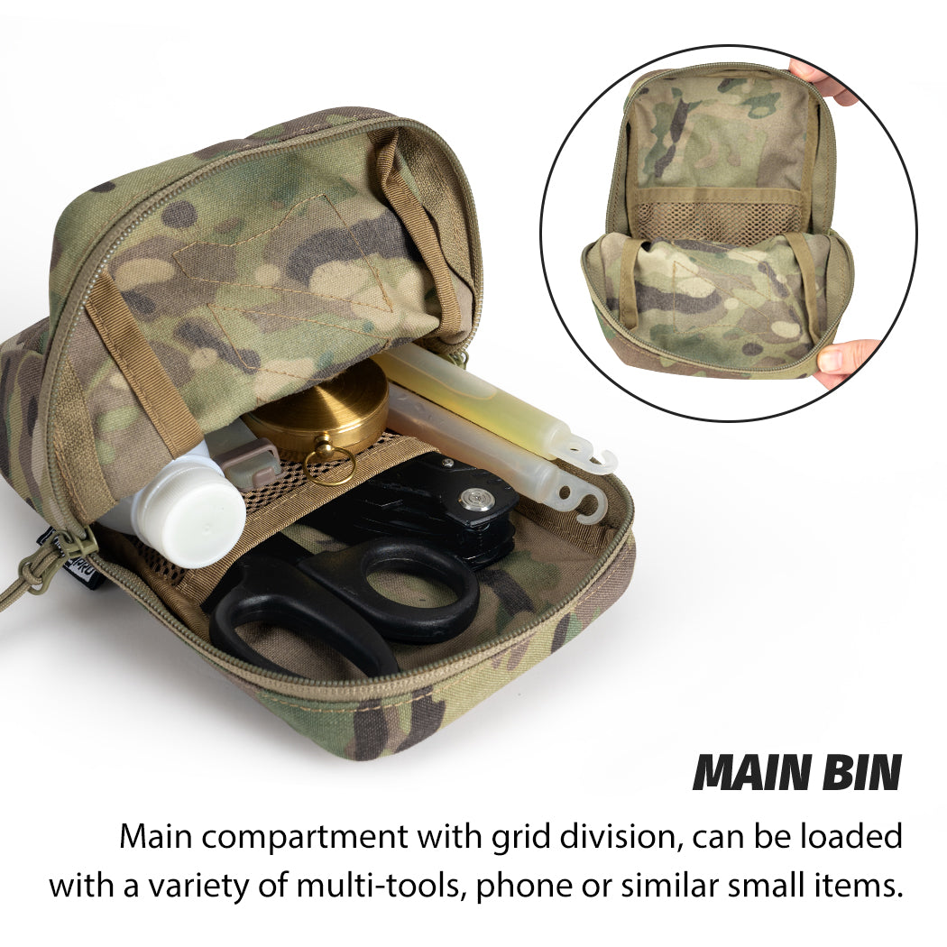 TOPTACPRO Tactical Utility MOLLE Pouch Multi-Purpose EDC Gear Bag for Tactical Plate Carrier 8518