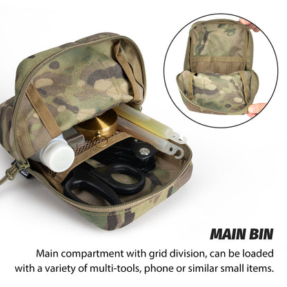 TOPTACPRO Tactical Utility MOLLE Pouch Multi-Purpose EDC Gear Bag for Tactical Plate Carrier 8518