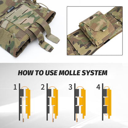 TOPTACPRO Foldable Utility MOLLE Dump Pouch Drawstring Mag Storage Pouch 8520