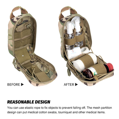 TOPTACPRO Tactical Rip Away IFAK Medical Pouch MOLLE First Aid Utility Bag 8521