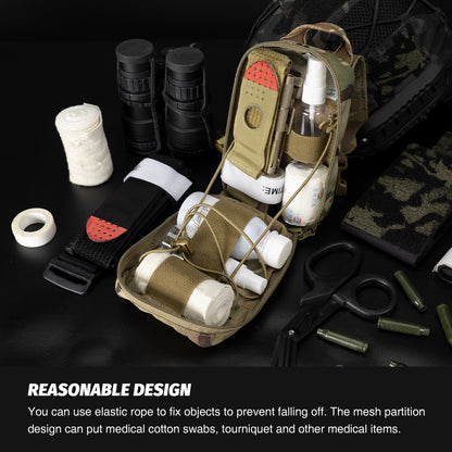 TOPTACPRO Tactical Rip Away IFAK Medical Pouch MOLLE First Aid Utility Bag 8521