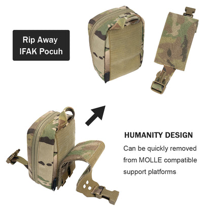 TOPTACPRO Tactical Rip Away IFAK Medical Pouch MOLLE First Aid Utility Bag 8521