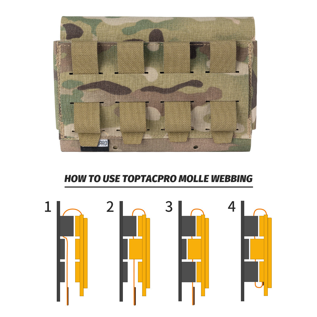 TOPTACPRO Tactical Roll Out Medical Pouch IFAK Pouch for Plate Carrier & Belt 8532