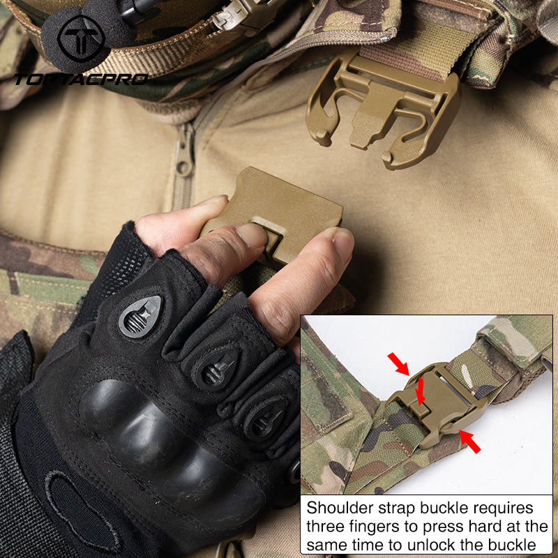 Toptacpro Tactical Plate Carrie Quick Release MOLLE Military Combat Vest 8302