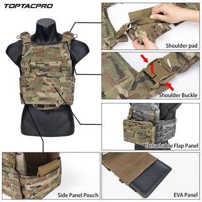 Toptacpro Tactical Plate Carrie Quick Release MOLLE Military Combat Vest 8302