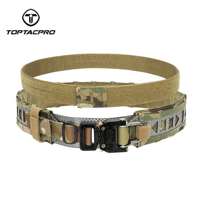 TOPTACPRO 2" Tegris Tactical Battle Belt with Cobra Buckle Laser Cut MOLLE Belt 8402