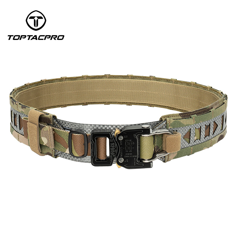 TOPTACPRO 2" Tegris Tactical Battle Belt with Cobra Buckle Laser Cut MOLLE Belt 8402