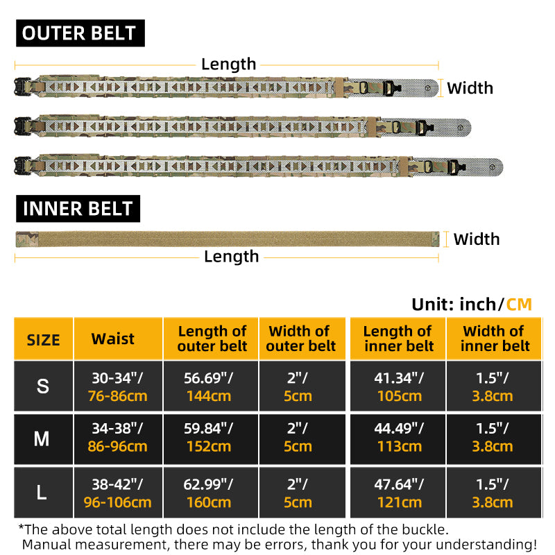 TOPTACPRO 2" Tegris Tactical Battle Belt with Cobra Buckle Laser Cut MOLLE Belt 8402