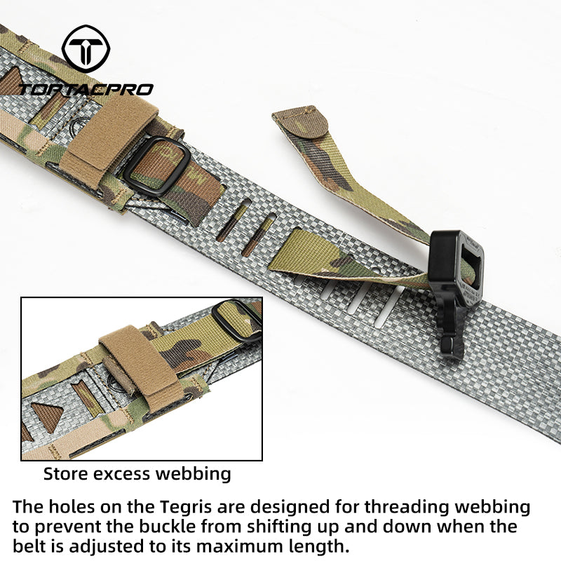 TOPTACPRO 2" Tegris Tactical Battle Belt with Cobra Buckle Laser Cut MOLLE Belt 8402