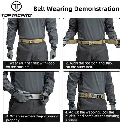 TOPTACPRO 2" Tegris Tactical Battle Belt with Cobra Buckle Laser Cut MOLLE Belt 8402