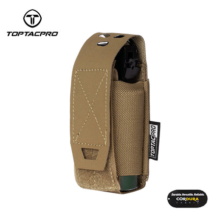 TOPTACPRO Utility MOLLE Flashlight Pouch Elastic Storage Holder 8502