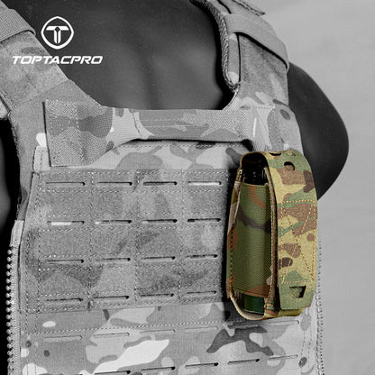 TOPTACPRO Utility MOLLE Flashlight Pouch Elastic Storage Holder 8502