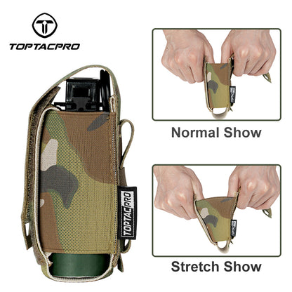 TOPTACPRO Utility MOLLE Flashlight Pouch Elastic Storage Holder 8502