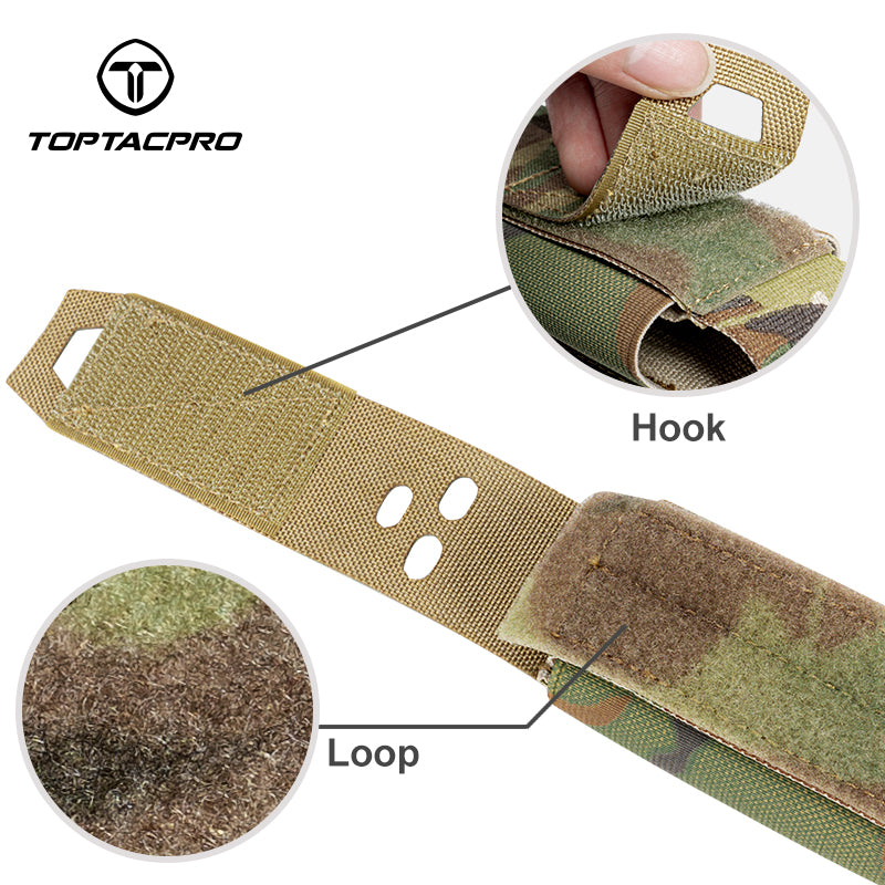 TOPTACPRO Utility MOLLE Flashlight Pouch Elastic Storage Holder 8502