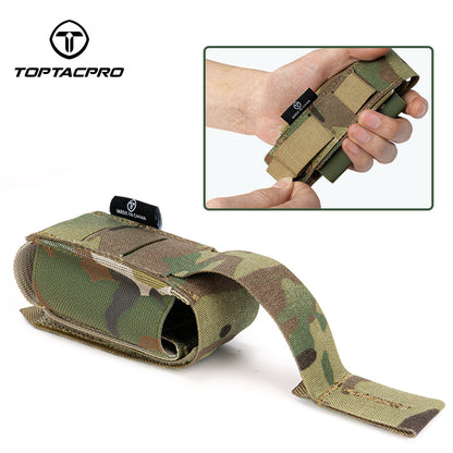 TOPTACPRO Utility MOLLE Flashlight Pouch Elastic Storage Holder 8502