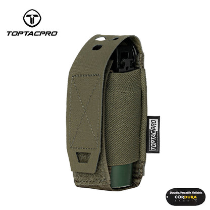 TOPTACPRO Utility MOLLE Flashlight Pouch Elastic Storage Holder 8502