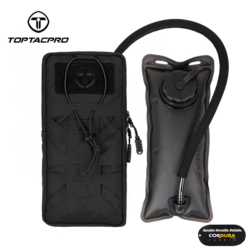 TOPTACPRO Hydration Pouch with 1L Water Bladder Laser Cut MOLLE Water Carrier Pouch 8504