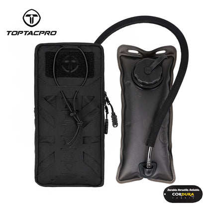 TOPTACPRO Hydration Pouch with 1L Water Bladder Laser Cut MOLLE Water Carrier Pouch 8504