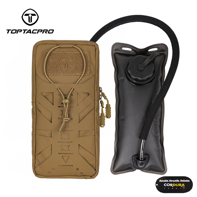TOPTACPRO Hydration Pouch with 1L Water Bladder Laser Cut MOLLE Water Carrier Pouch 8504