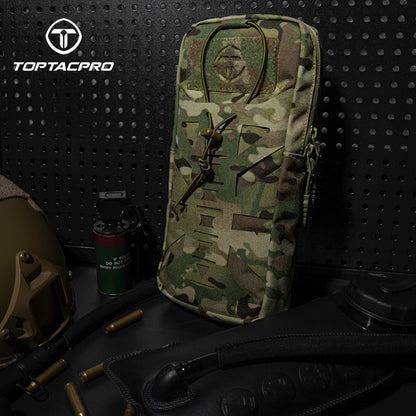 TOPTACPRO Hydration Pouch with 1L Water Bladder Laser Cut MOLLE Water Carrier Pouch 8504