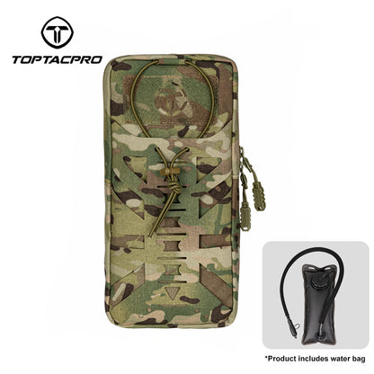 TOPTACPRO Hydration Pouch with 1L Water Bladder Laser Cut MOLLE Water Carrier Pouch 8504