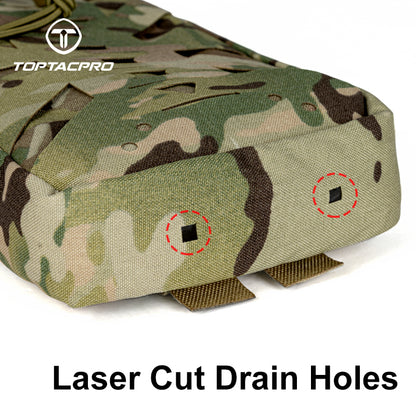 TOPTACPRO Hydration Pouch with 1L Water Bladder Laser Cut MOLLE Water Carrier Pouch 8504