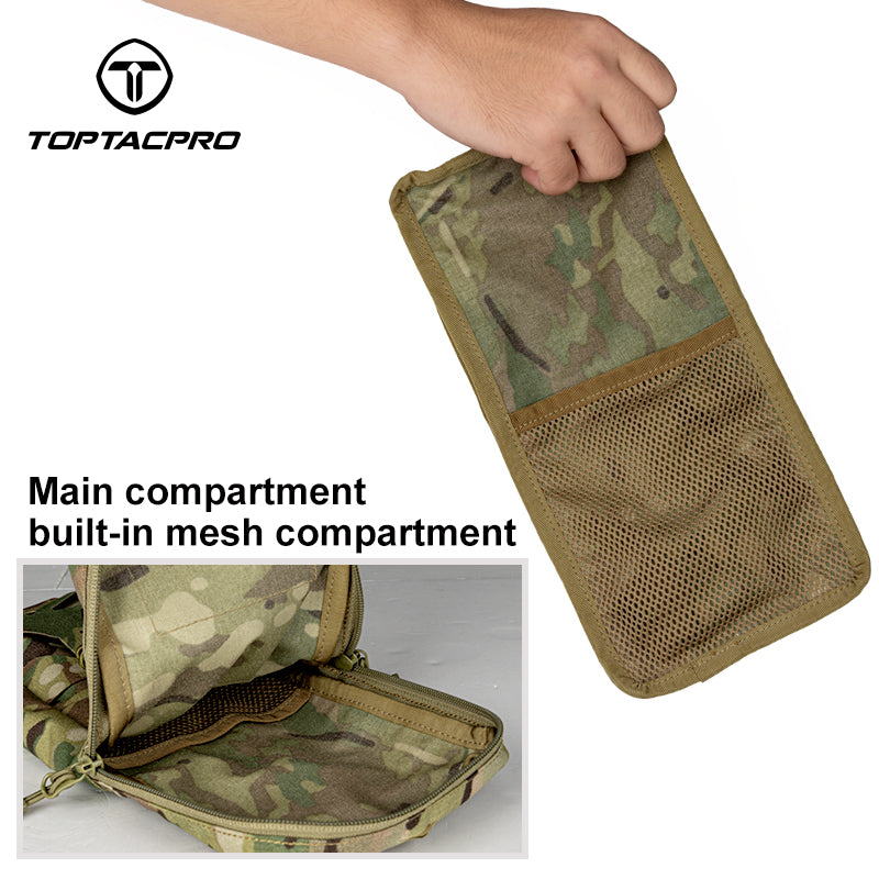 TOPTACPRO Hydration Pouch with 1L Water Bladder Laser Cut MOLLE Water Carrier Pouch 8504