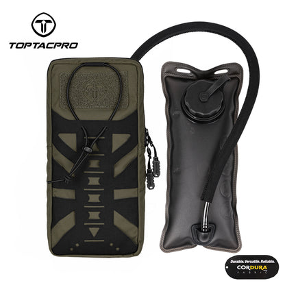 TOPTACPRO Hydration Pouch with 1L Water Bladder Laser Cut MOLLE Water Carrier Pouch 8504