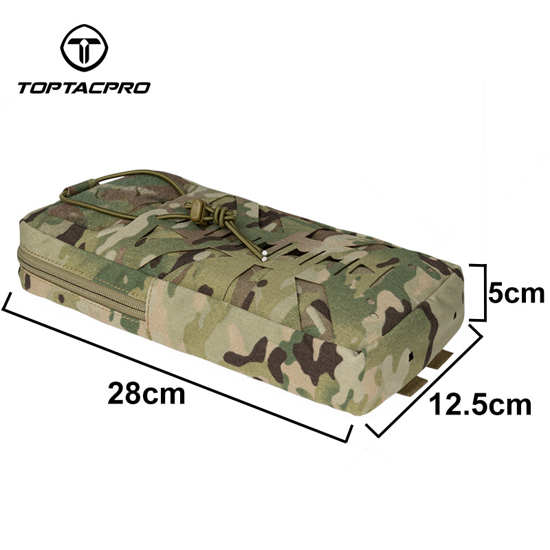 TOPTACPRO Hydration Pouch with 1L Water Bladder Laser Cut MOLLE Water Carrier Pouch 8504