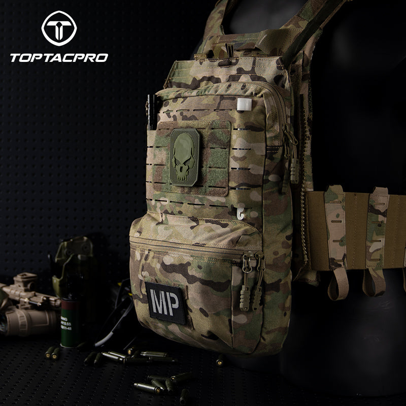 TOPTACPRO 2L Tactical Hydration Pouch Laser Cut MOLLE Water Carrier Bag 8505