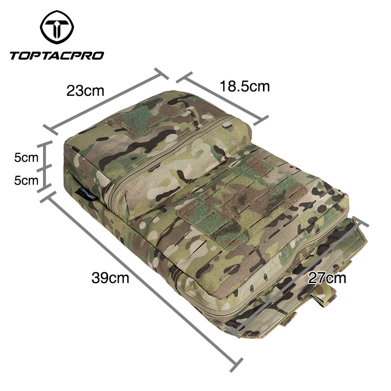 TOPTACPRO 2L Tactical Hydration Pouch Laser Cut MOLLE Water Carrier Bag 8505