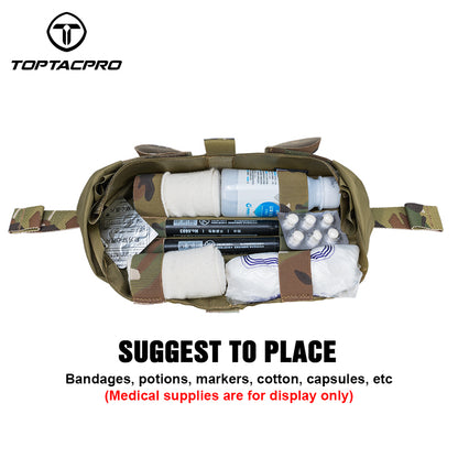 TOPTACPRO Tactical Medical Pouch Quick-Release Horizontal Emergency First Aid Kit Bag 8507