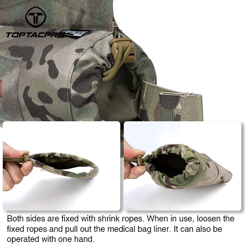TOPTACPRO Tactical Medical Pouch Quick-Release Horizontal Emergency First Aid Kit Bag 8507