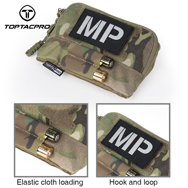 Toptacpro Tactical Admin Pouch Molle Utility Organizer Pocket with YKK Zipper for Vest Belt 8510