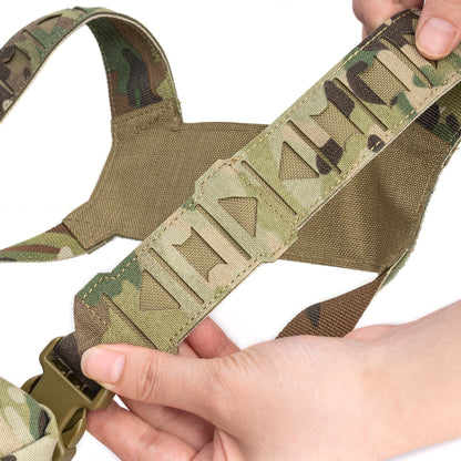 TOPTACPRO Tactical Chest Rig Chest Bag with Removable Harness Strap Laser Cut MOLLE System 8511