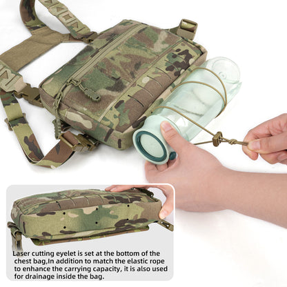 TOPTACPRO Tactical Chest Rig Chest Bag with Removable Harness Strap Laser Cut MOLLE System 8511