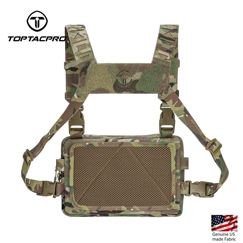 TOPTACPRO Tactical Chest Rig Chest Bag with Removable Harness Strap Laser Cut MOLLE System 8511