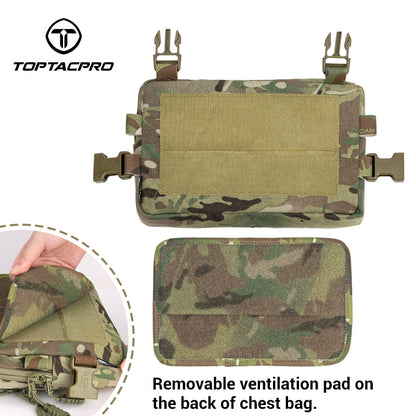 TOPTACPRO Tactical Chest Rig Chest Bag with Removable Harness Strap Laser Cut MOLLE System 8511