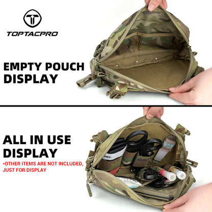 TOPTACPRO Tactical Chest Rig Chest Bag with Removable Harness Strap Laser Cut MOLLE System 8511