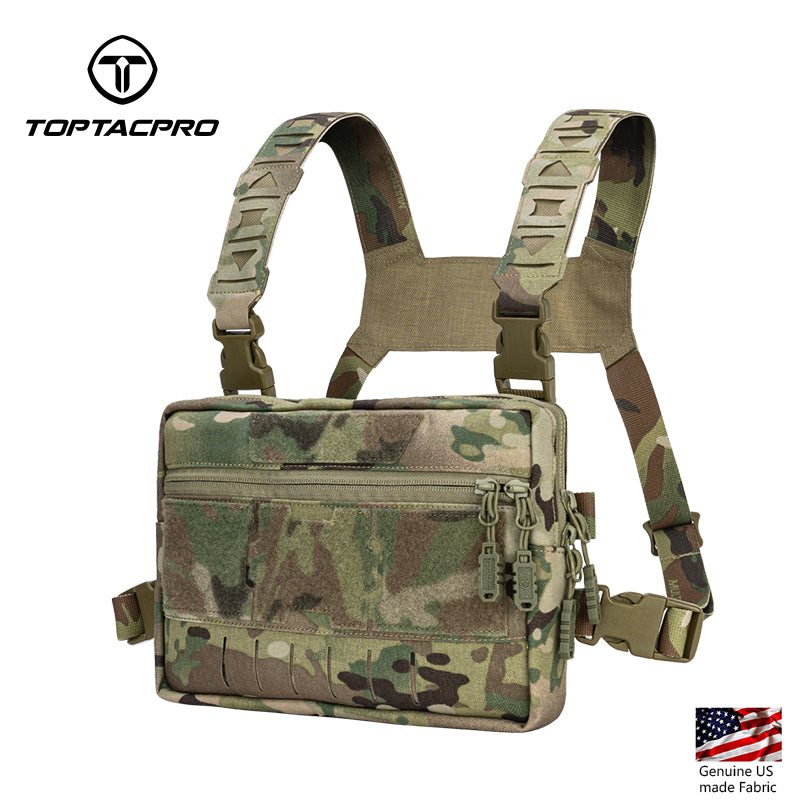 TOPTACPRO Tactical Chest Rig Chest Bag with Removable Harness Strap Laser Cut MOLLE System 8511