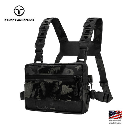 TOPTACPRO Tactical Chest Rig Chest Bag with Removable Harness Strap Laser Cut MOLLE System 8511